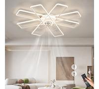 OZBMA 50CM Modern Ceiling Fans with Lights and Remote Dc Fan Led Lamp Silence Reversible Timer Dimmable Winter Summer Modes Chandelier for Bedroom Living Room,Black Made in (White 105CM)
