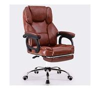OZBMA Ergonomic Reclining Task Chair with Footrest - Comfortable Leather Design for Office and Study