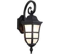 OZBMA European Retro Outdoor Waterproof Barn Wall Lamp Villa Balcony Landscape Light Porch Corridor Sconce Brass Gateway Yard Glass Street Garden Fence Lighting Home Decor (Color : Bronze) (Nero)