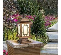 OZBMA Lamp Post Lights Outdoor Aluminum Pole Light Tradition Waterproof Glass Courtyard Lawn External Desktop Lantern Patio Porch Gate House Driveway Pillar,26.3 * 28 61CM ()