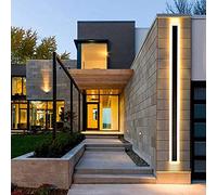 OZBMA LED Outdoor Wall Light Exterior Modern Lamp Long Strip Garden Outside Lighting Sconce Black Fixtures Mount IP67 Waterproof for Indoor Porch Patio, 120cm/38W (White Light 120cm/38W)