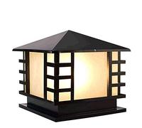 OZBMA Lights Outdoor Classic Aluminium Die-Casting Pillar Post Lantern IP65 Waterproof Gate Column Light Unique Lighthouse Square Design Door Pole Landscape Lamp Rural Garden,