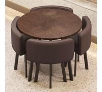 OZBMA Modern Conference Room Table with 4 Chairs, Business Coffee Leisure and Chair Set Simple Round Dining for Cafe Balcony Living Office ()