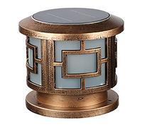 OZBMA Outdoor Column Fence Deck Waterproof Solar Post Light Aluminum Smart Remote Control Led Headlight Glass Fixtures Garage Pavilion Courtyard Street Lighting((One Color 30cm)