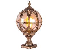 OZBMA Outdoor Wall Lights Globe Column Light Aluminium Die-Casting Glass Pillar Waterproof Post Lamps Courtyard Patio Porch Gate Landscape Street Lighting (Bronze 32cm)
