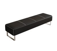 OZBMA PU Leather Waiting Room Chairs Conference Reception Bench Comfortable Office Guest Sofa for Airport Clinic Hospital Bank Salon Barber (150x40x40cm) (Black 120x40x40cm)