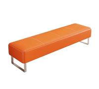 OZBMA PU Leather Waiting Room Chairs Conference Reception Bench Comfortable Office Guest Sofa for Airport Clinic Hospital Bank Salon Barber (150x40x40cm) (Orange 120x40x40cm)