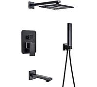 OZBMA Shower Faucet kit, Black Bronze Bathroom Head Wall Mounted Bathtub Mixer Tap Bath Set System-2Way-12 Inch,3Way-12 I (One Color 3Way8 inchB)