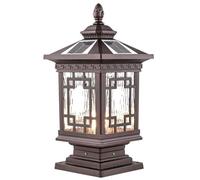 OZBMA Solar Post Lights, Walled Outdoor Home LED IP55 Waterproof Decorative Lamp, Villa Courtyard Landscape Gate Lighting Pillar Lights Fixture, for H(A-7.4in) (B 7.4in)