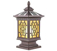 OZBMA Solar Post Lights, Walled Outdoor Home LED IP55 Waterproof Decorative Lamp, Villa Courtyard Landscape Gate Lighting Pillar Lights Fixture, for H(A-7.4in) (D 6.3in)
