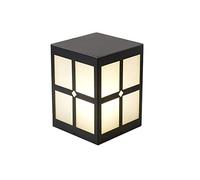 OZBMA Vintage Modern Square Cube Aluminum Outdoor Waterproof Post Bollard Light Pillar Lantern Residential Villa Doorway Landscape Column Lamp Courtyard Ground Floor Lawn Fence Table Pathwa ()
