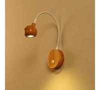 OZBMA Wall Mounted Light Modern Creative Adjustable Solid Wood Lamp 1 LED 5W Sconce Room Art Decor Fixtures Lighting for Bedroom Living Reading Lantern Lig (White)