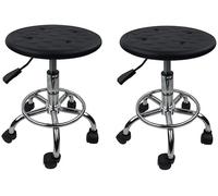 OZBME Adjustable Rolling Stool with Swivel Round Seat - Heavy-Duty Mobility Chair for Comfortable Seating in Various Settings (Blackx2 50)