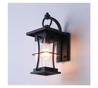OZBME American Outdoor Wall Lamps V-intage Waterproof Lighting, Garden Aisle attic Balcony Iron Black Glass Lamps,Led Ceiling Pendant Lamp