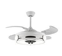 OZBME Ceiling Fan 42 Inches Light ABS Blade Acrylic LED Invisible For Remote Control Of Living Room Lighting With (A white)