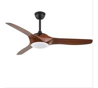 OZBME Ceiling Fan 52 Inch Light Metal Indoor 3 Blades Modern Intelligent Soft LED Chandelier With Glass Lampshade (Remote Control 52 inch)