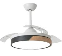 OZBME Ceiling Fan Embedded Reversible 6-Speed Wind Speed Light, Retractable Invisible Blade Chandelier Light With (Remote control)