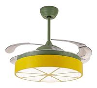 OZBME Ceiling Fan with Lights Fans Light Retractable Blade Hanging Lamp Remote Control Dimming Living Room Bedroom for Study (A)