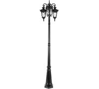 OZBME Ceiling Light, 210Cm Outdoor Garden Street Light 3-Head Post Lights with Pole/Yellow V-intage Finish Die-Cast Aluminum Lantern for Exterior Yard Driveway Frontyard(A,210cm) (A 290cm)