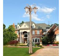 OZBME Ceiling Light, 3-Lights 1.65M Tradition Waterproof Street Light Path Post Lamp E27 V-intage Metal Glass Lawn Lantern Villa Garden Road Lights Retro Patio Outdoor Column Floor L