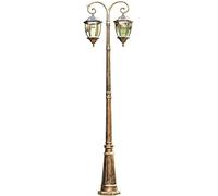 OZBME Ceiling Light, 320Cm Double Head Solar Outdoor Street Light Dusk to Dawn Sensor Post Die-Cast Aluminum Ip65 Waterproof with Remote Control Outside Posts for B(B,290cm) (B 320cm)