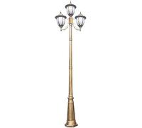 OZBME Ceiling Light, 350Cm 3-Head Retro Outdoor Street Light Porch Garden Post Die-Cast Aluminum Elegant Line Design White Acrylic Lantern Pole for Pathway Patio Ba(A,320cm) (B 320cm)