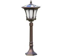 OZBME Ceiling Light, 80Cm Ip54 Waterproof Retro Led Solar Column Light European V-intage Outdoor Garden Pillar Post Rainproof Metal High Pole Street Lamp External Decor Lawn Glass