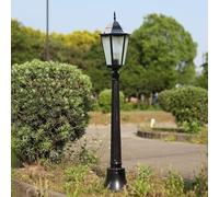 OZBME Ceiling Light, European Antique Waterproof Glass Lantern Column Lamp Traditional Retro Villa Garden Lawn Pole Street Light Park External Landscape Floor Lights Outdoor Decor Post L(170cm) ()
