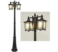 OZBME Ceiling Light, European Retro Outdoor Lawn Garden Street Lights Waterproof Ametal Pillar Post Lamp E27 Landscape Pathway Villa Park Decor Decoration Column Light(260cm) (200cm)