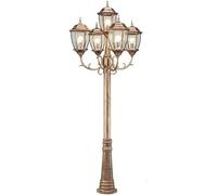 OZBME Ceiling Light, Lamp Post Lights Outdoor V-intage Victoria Villa Landscape Street Light Aluminum Column 5-Heads Garden Community Park Lawn Lantern Retro Glass High(Brass) (Brass)