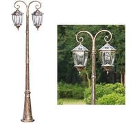 OZBME Ceiling Light, Outdoor Lamp Post Light 2.2/2.85M Lights Aluminum Classic Brown Pole 2-Head Waterproof Outside Street Floor for Backyard Garden (86in/220cm)
