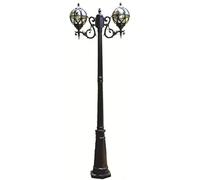 OZBME Ceiling Light, Outdoor Lamp Post Light 2-Lights Street Lights Courtyard Classical Outside Garden Lawn Waterproof High Pole Villa(Height 230cm) (Noir Height 200cm)