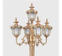 OZBME Ceiling Light, Outdoor Lamp Post Light 5-Lights Ip55 Waterproof Glass Lantern Street Victorian Retro Aluminum Landscape Pillar Courtyard Lawn Lighting Villa(Noir,H2m) (Brown H2.5m)