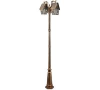 OZBME Ceiling Light, Post Light Outdoor Courtyard Waterproof Anticorrosive Apole Villa European Lamp Community Street Lights Lawn Double-Headed Landscape Led(230CM) (Brass 145CM)