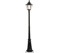 OZBME Ceiling Light, Retro Outdoor Street Lamp Post Lighting Traditional Stone Night Pillar Lantern Exterior Garden Fence Light V-intage Weatherproof Lawn Column E27(300cm) (Noir 170cm)