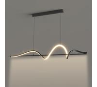 OZBME chandelier LED Wave Chandelier Linear Pendant Light Dimmable Hanging Ceiling Lamp with Remote Control, Modern Kitchen Island Lights Chandeliers for Dining Room Bedroom Desk (Dark 120cm)