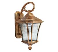 OZBME Classical Upside Down Lighting Fixture European Outdoor Waterproof Wall Sconce Lamp Antique Balcony Aisle Patio Glass Light Garden (Color : d) (Black) (Gold)