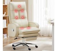 OZBME Computer s with 7-Point Massage, PU Leather Gaming Chair Ergonomic Executive Desk Footrest Adjustable Game High Back Wheels ()