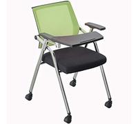 OZBME Conference Chair with Writing Board, Creative Foldable Casters, One-Piece Student Training (Color : Blue, Size 49 * 59 87 cm) (Green 49 * 59 * 87 cm)