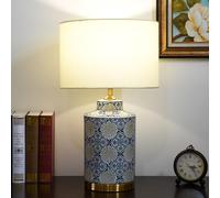 OZBME Contemporary Ceramic Table Lamp American Retro Creativity Living Room Bedroom Study Villa Hotel Engineering Model Houses LED Desk Light (Style 10)
