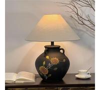 OZBME Contemporary Luxury Ceramic Table Lamp LED American Retro Creativity Living Room Bedroom Study Villa Hotel Homestay Decoration Desk Light (Style 9)