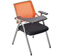 OZBME Creative Foldable, Conference Chair with Writing Board, One-Piece Student Training Chair, Easy to Store Reporter (Color : Grey, Size 49 * 59 87 cm) (Orange 49 * 59 * 87 cm)