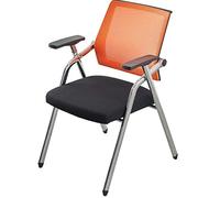 OZBME Creative Folding Training Chair, Conference Chair with Armrests, Easy to Store Office Comfortable and Portable Home Computer (Color : Orange, Size 49 * 59 87 cm) (Orange 49 * 59 * 87 cm)