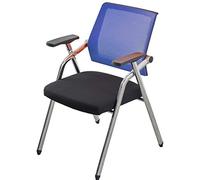 OZBME Creative Folding Training Chair, Conference Chair with Armrests, Easy to Store Office Comfortable and Portable Home Computer (Color : Orange, Size 49 * 59 87 cm) (Blue 49 * 59 * 87 cm)