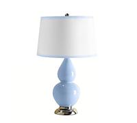 OZBME Desk Lamp Gourd Lamp, Ceramics American Country Glass Table Nordic Pastoral Creative European Bedroom Bedside Living Room (Color : Blue)