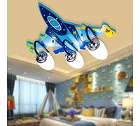 OZBME E14 Cartoons Airplane Ceiling Light Kids Room Fun Lid Lamp Modern Beads Dimmable Acrylic Lampshade