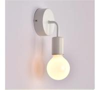 OZBME , E27 Light Bulb White/Black Bending Wall - Living Bedroom Home Lighting V-intage Sconces, (White Warm white G80 LED)