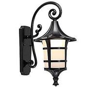 OZBME European Black Wall Lantern, Traditional Classical Lamp Outdoor Waterproof Fixtures Sconce for Porch Patio Indoor Lighting E27 Home Decor (Size : 47cm) ()
