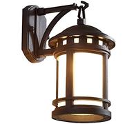 OZBME European Outdoor Wall Lamp Retro Industrial Balcony Aisle Corridor Patio Waterproof Black Finish Die-cast Aluminum Housing Frosted Glass Sconce Home Decor