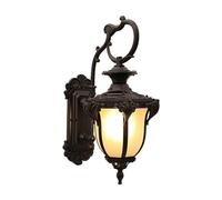 OZBME Exterior Light Aluminum Waterproof Wall Continental Victorian Glass Lantern Simple Tradition Outdoor Garden Lamp Patio Decoration Sconce Lighting Light(Bron (Black)